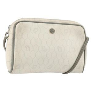 Christian Dior Vintage Honeycomb Canvas White Canvas Shoulder Bag Bag